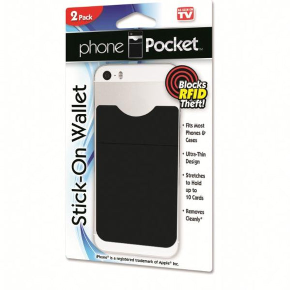 Phone Pocket 2 PACK - Smart Phone Stick-on Wallet with RFID blocking technology