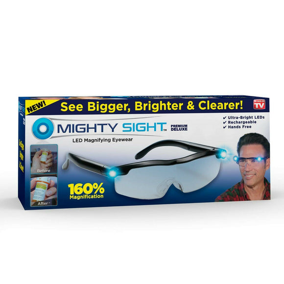 Mighty Sight Magnifying Glasses w/ LED Lights Rechargeable