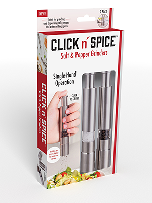 Click n' Spice Salt & Pepper Grinder - Set of 2